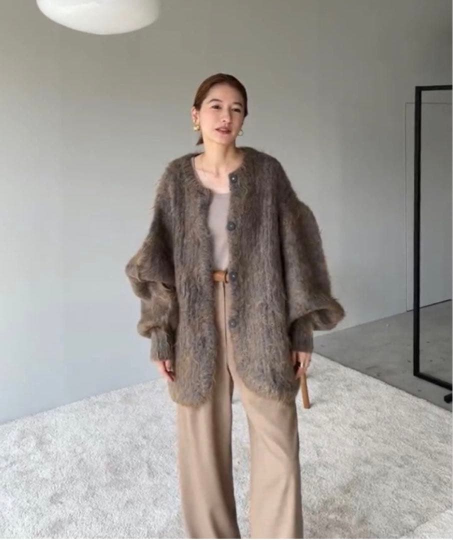 CLANE COLOR MOHAIR SHAGGY CARDIGAN クラネ