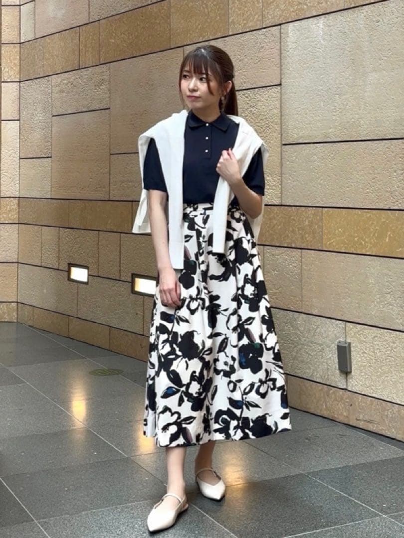 プラステ　【新品】　リネンブレンドポロセーター　ネイビー　S