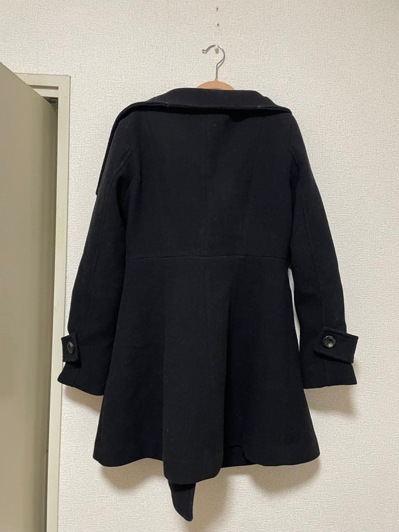 rienda 25オーバーネックシンデレララインミニコート BLK Sサイズ