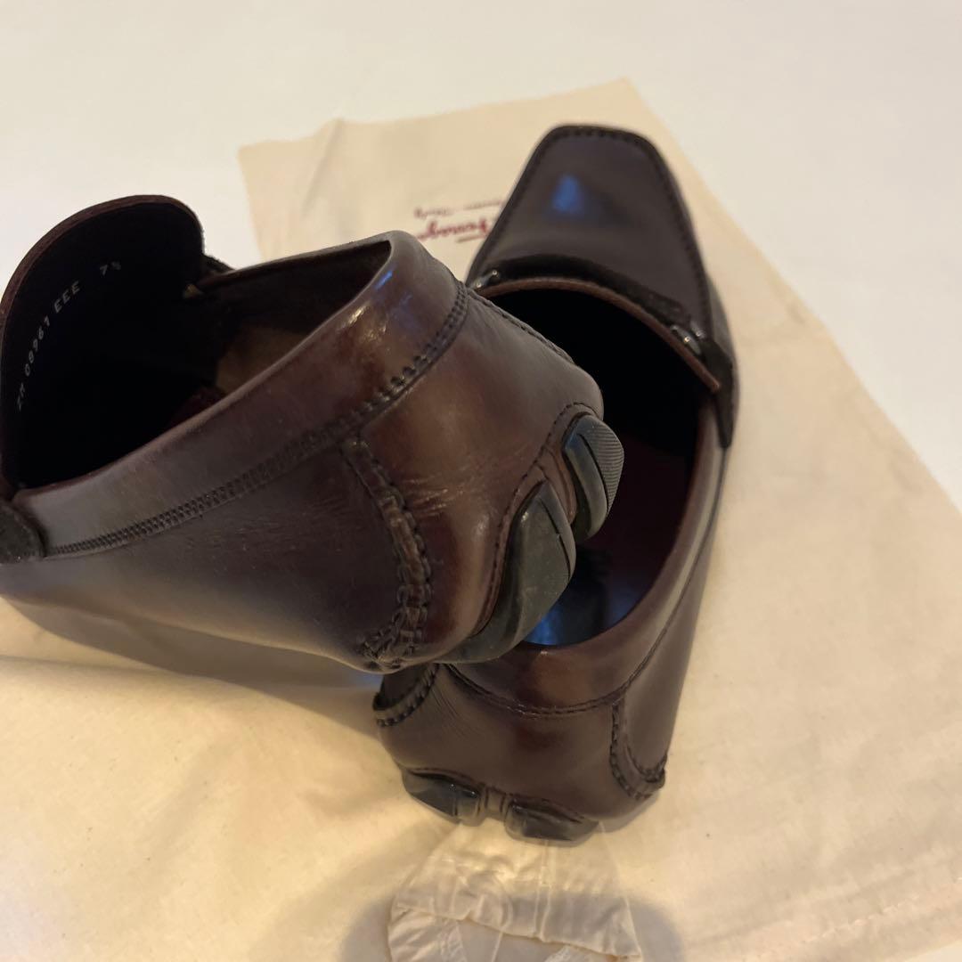 SF-4【USED美品】フェラガモ・スリッポン7.5EEE25.5~26.5cm
