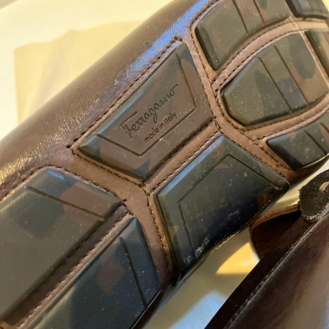 SF-4【USED美品】フェラガモ・スリッポン7.5EEE25.5~26.5cm