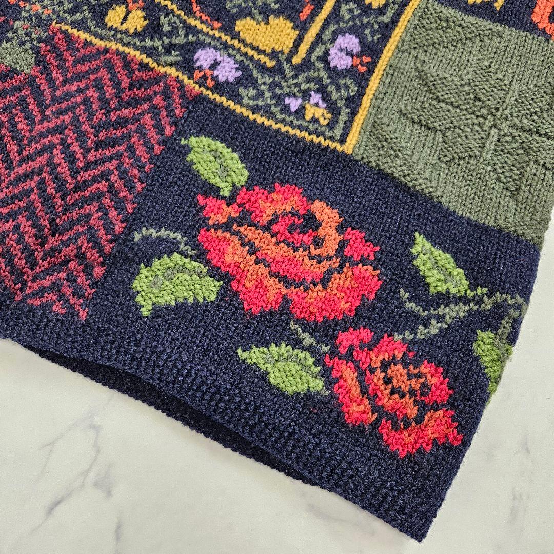Laura Ashley ヴィンテージ ニット 花柄 ロングカーディガン 古着