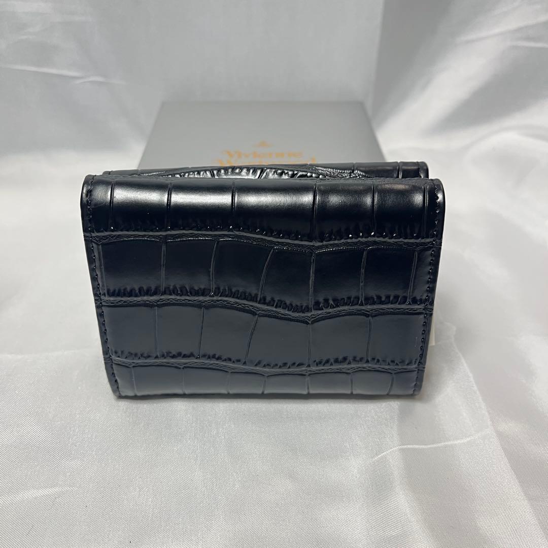 新品Vivienne Westwood黒 三折り財布 クロコダイル柄バレンタイン