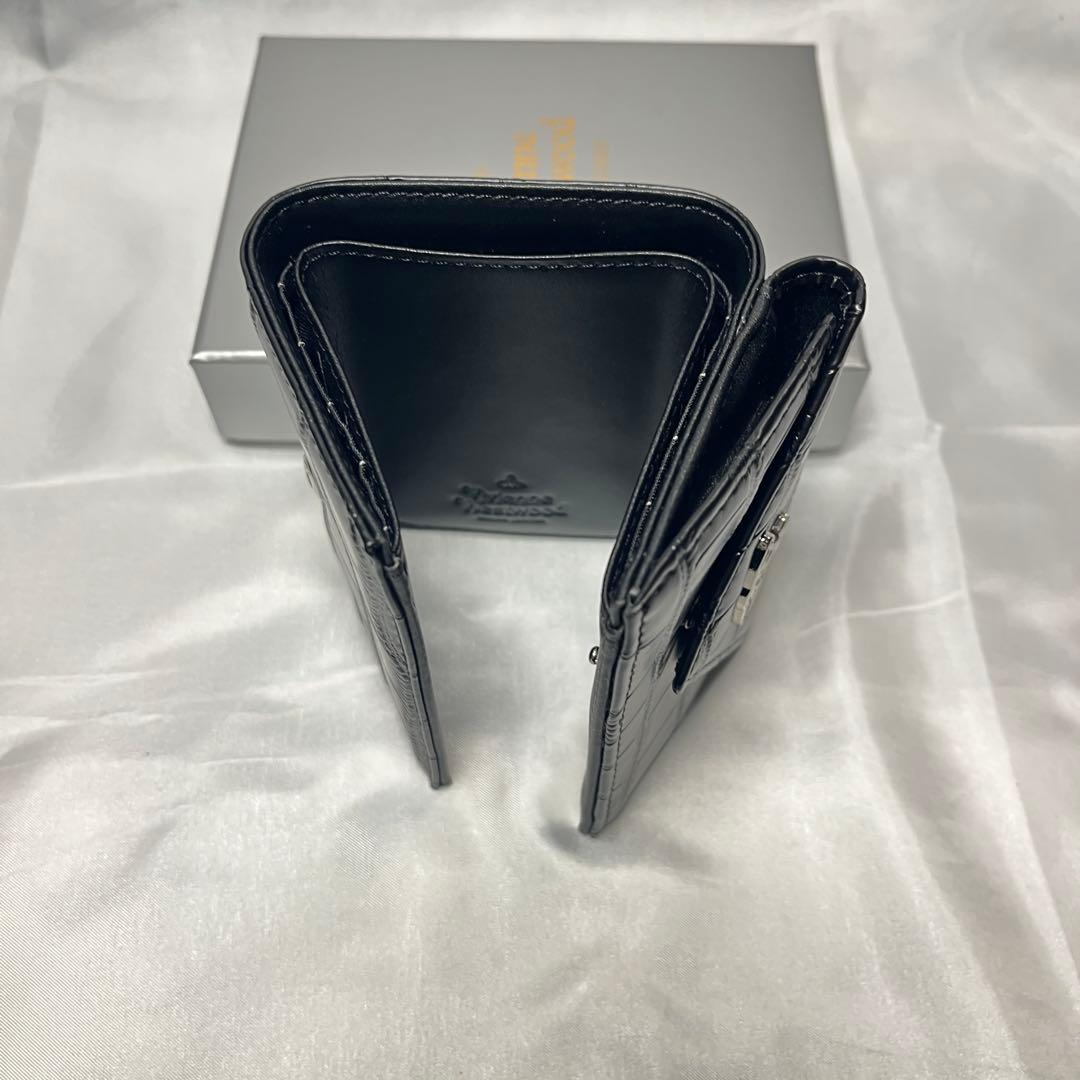 新品Vivienne Westwood黒 三折り財布 クロコダイル柄バレンタイン