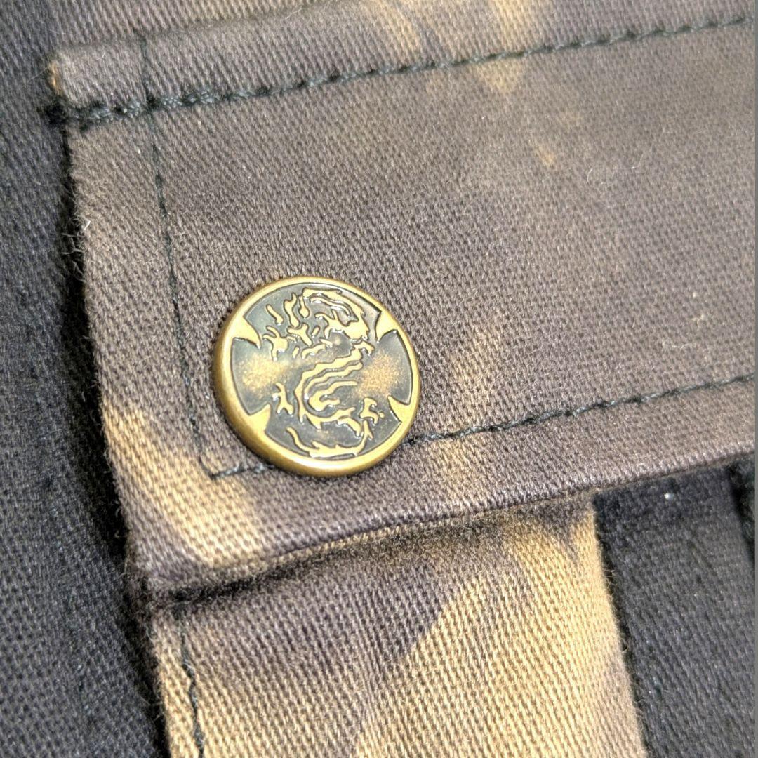 【美品】オッズオンジャパン 短丈 ミリタリージャケット 龍刺繍　個性的