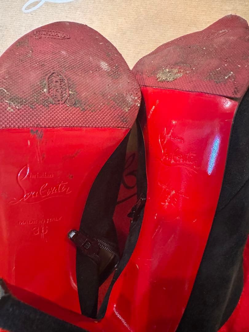 Christian Louboutin 黒スエードブーツ 36サイズ