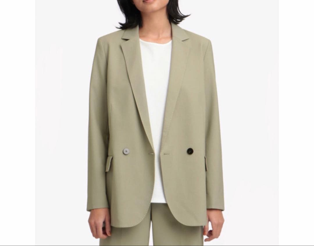 【セオリー】極美品✨ダブルブレストジャケット ストレッチ メリノウール