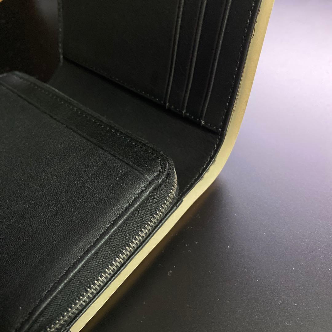 ✨極美品✨ COACH コーチ 二つ折り財布 黒 レザー パスケース