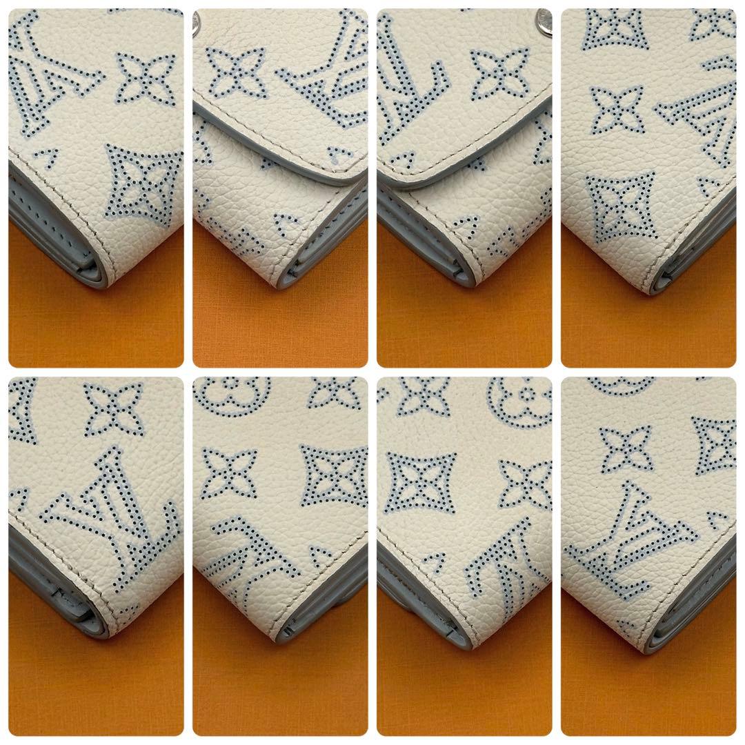 【限定/極美品】ルイヴィトン マヒナ イリス コンパクト ホワイト 二つ折り財布