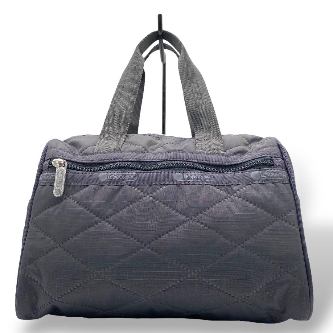 【美品】レスポートサック ミニボストン フォレストキルト ナイロン ブラック