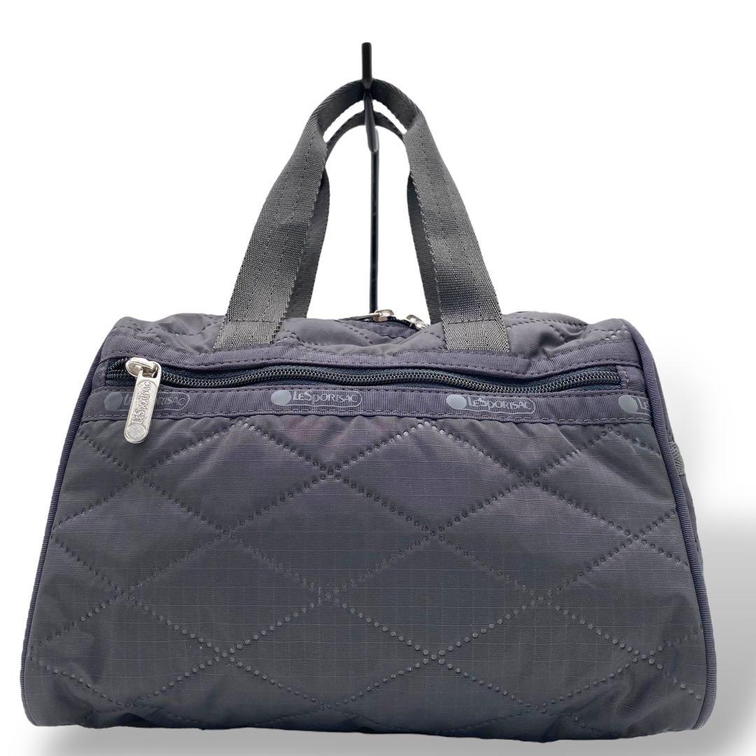 【美品】レスポートサック ミニボストン フォレストキルト ナイロン ブラック