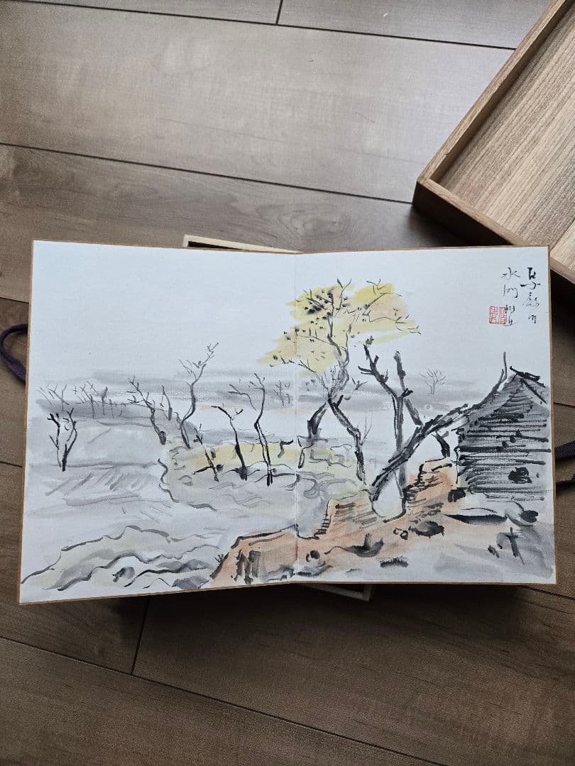 従軍画家肉筆　「北支戦績」　画帳　中国戦前風景　日本軍　昭和13年