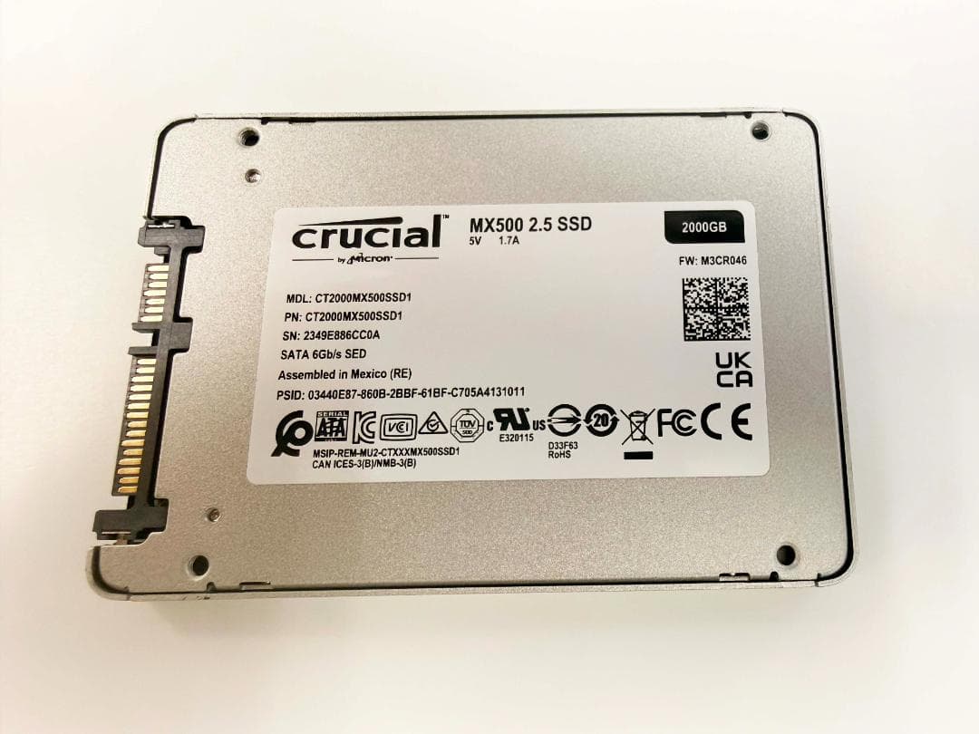 Crucial （クルーシャル）SSD 2TB MX500 2.5inch