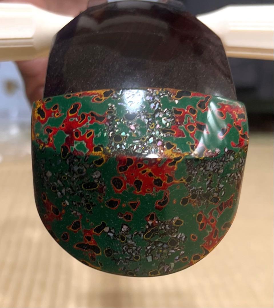 津軽三味線　高級紅木 金細 綾杉胴 鼈甲 津軽塗胴掛 両面新皮　美品