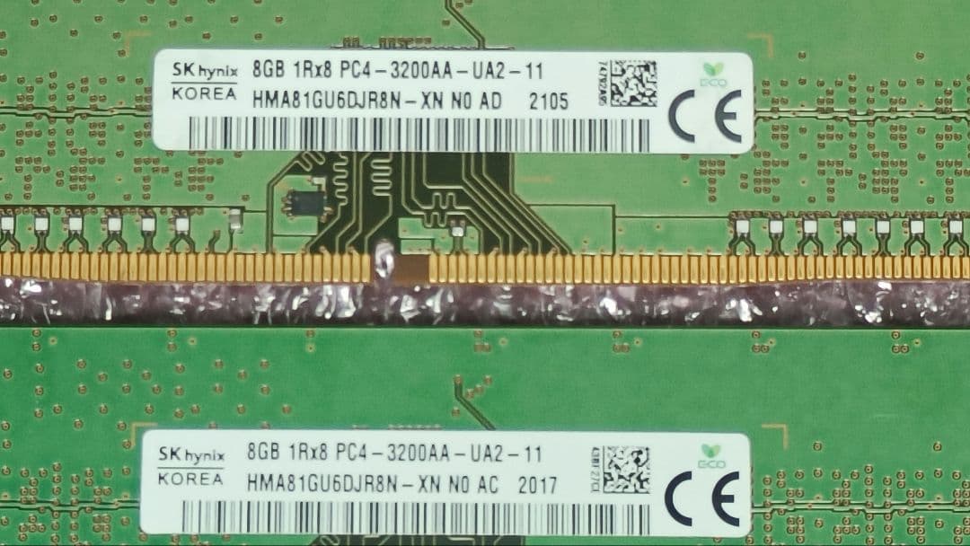 DDR4 8GBx2枚 16GB pc4-3200 動作確認済み ①