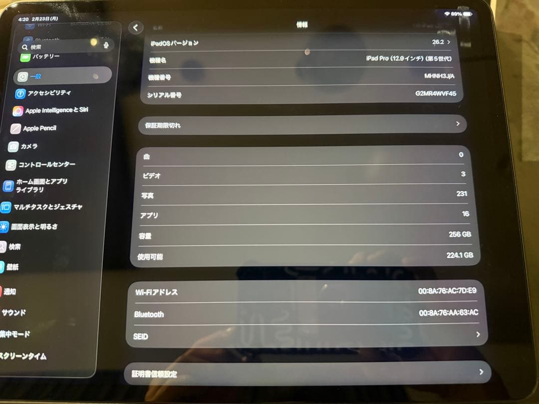 iPad Pro 12.9インチ　第五世代　256GB