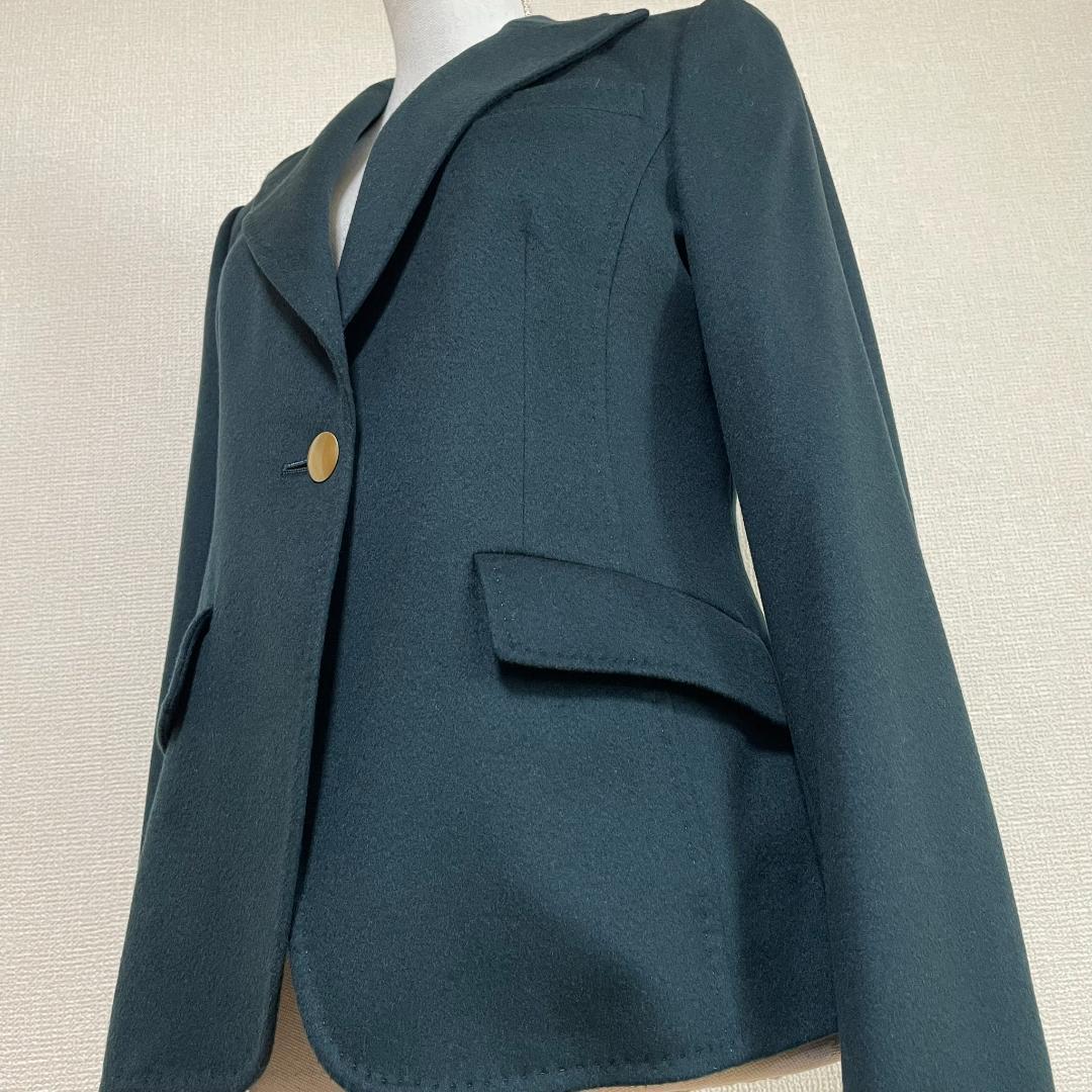クリスチャンオジャール グリーン カシミア100% ジャケット 11AT 秋冬