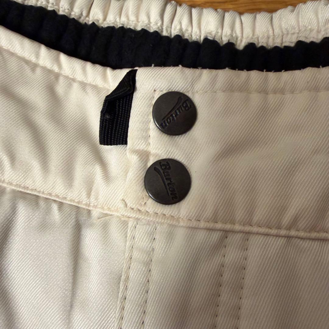 Burton スノーボードパンツ サスペンダー付き ホワイト　バートン