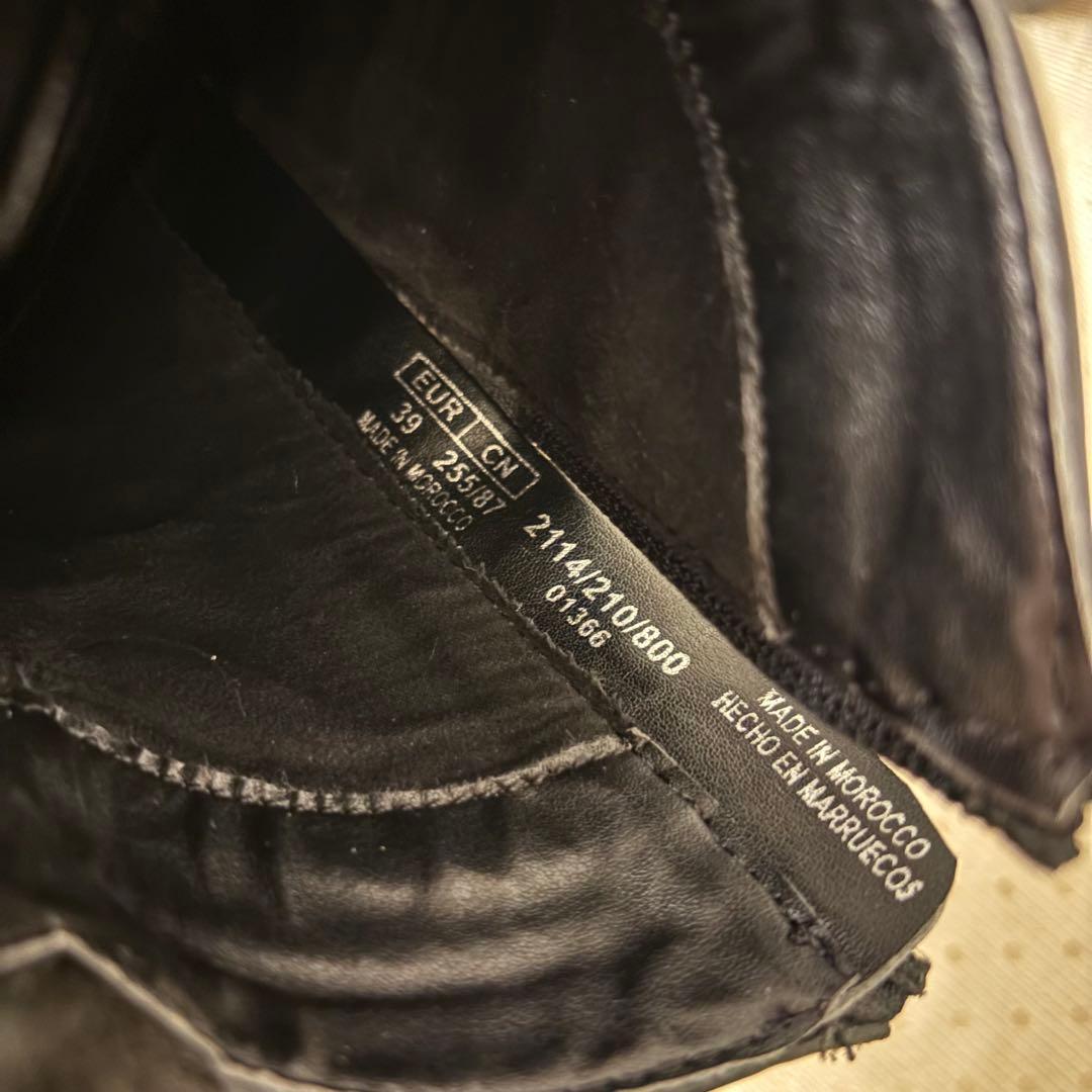 ZARA 美品☆ヒール カウボーイアンクルブーツ ウエスタンブーツ 25cm