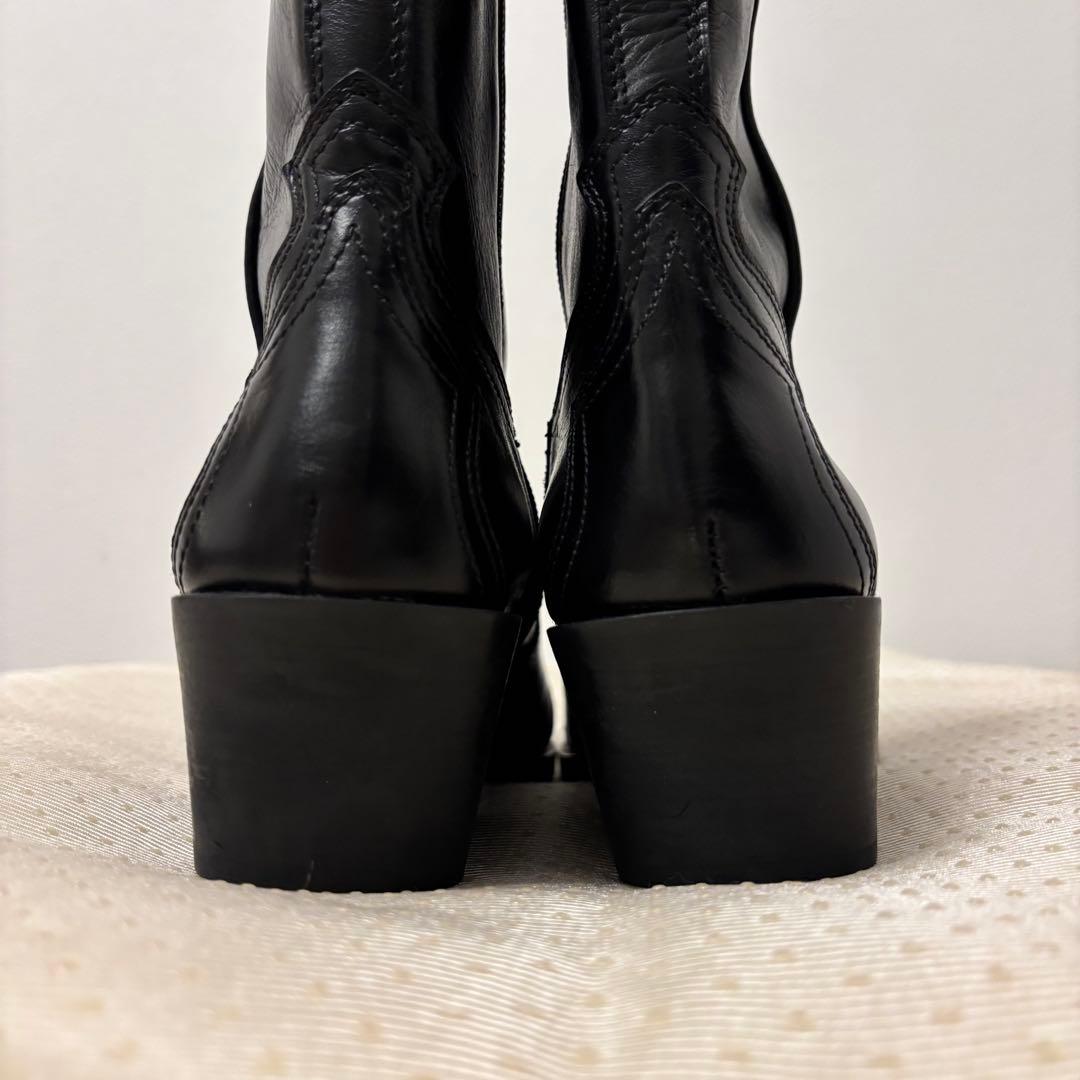 ZARA 美品☆ヒール カウボーイアンクルブーツ ウエスタンブーツ 25cm