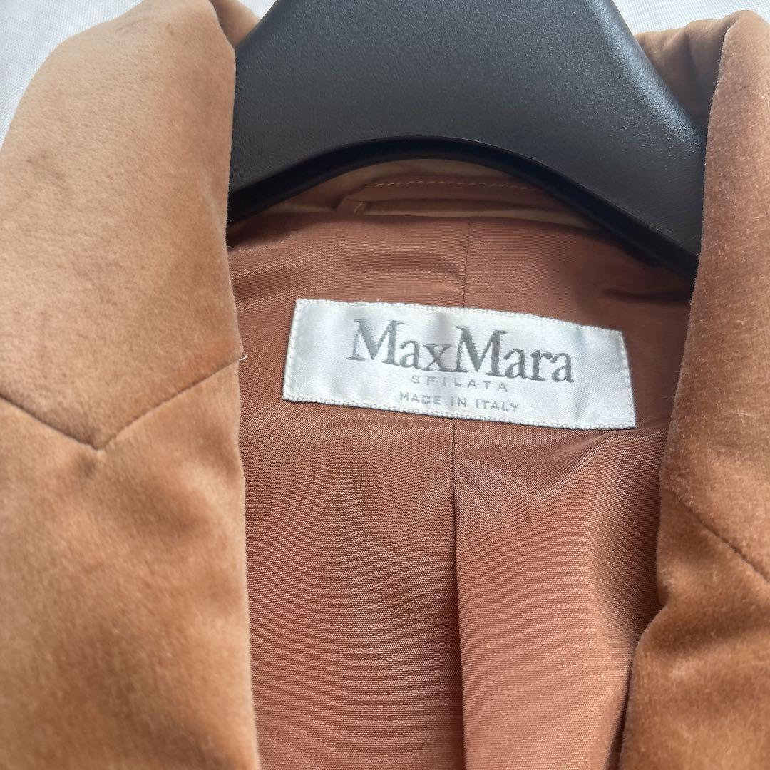 [MaxMara]ベロアブラウン テーラードジャケット