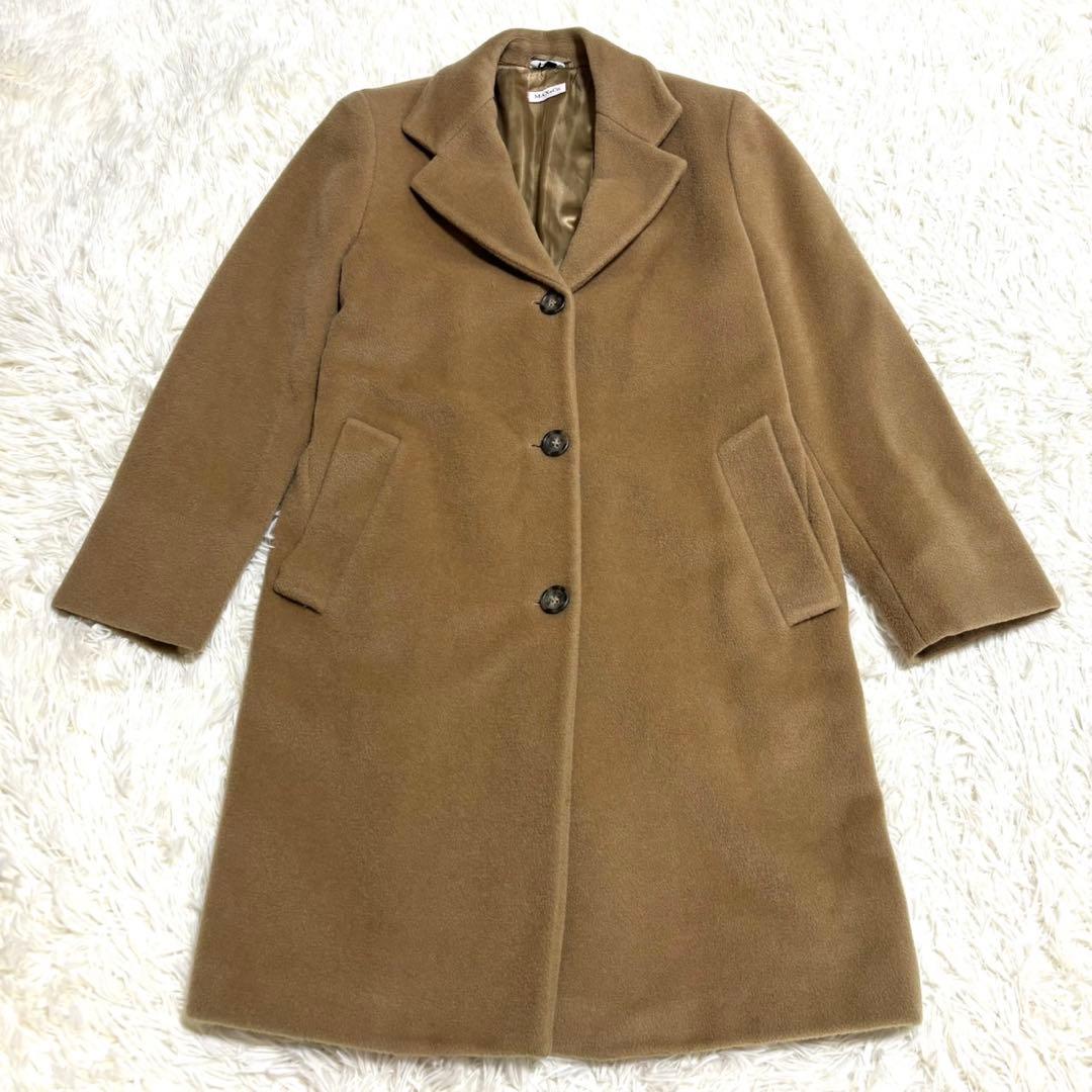 【美品】MAX &Co.　カシミヤ混　ロングコート　キャメル　大きな襟 M