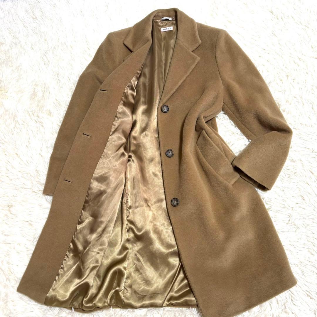 【美品】MAX &Co.　カシミヤ混　ロングコート　キャメル　大きな襟 M