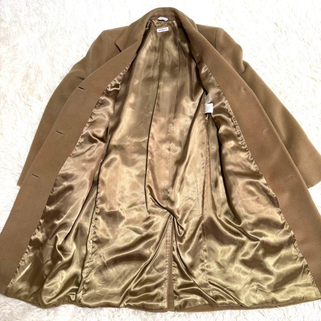 【美品】MAX &Co.　カシミヤ混　ロングコート　キャメル　大きな襟 M