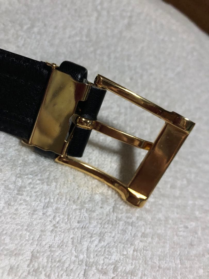 美品 dunhill ダンヒル ベルト 黒 ブラック 金 ゴールド イタリア製