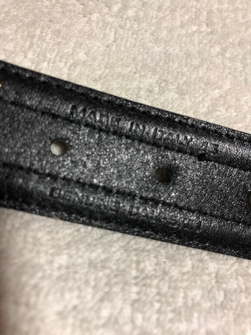 美品 dunhill ダンヒル ベルト 黒 ブラック 金 ゴールド イタリア製