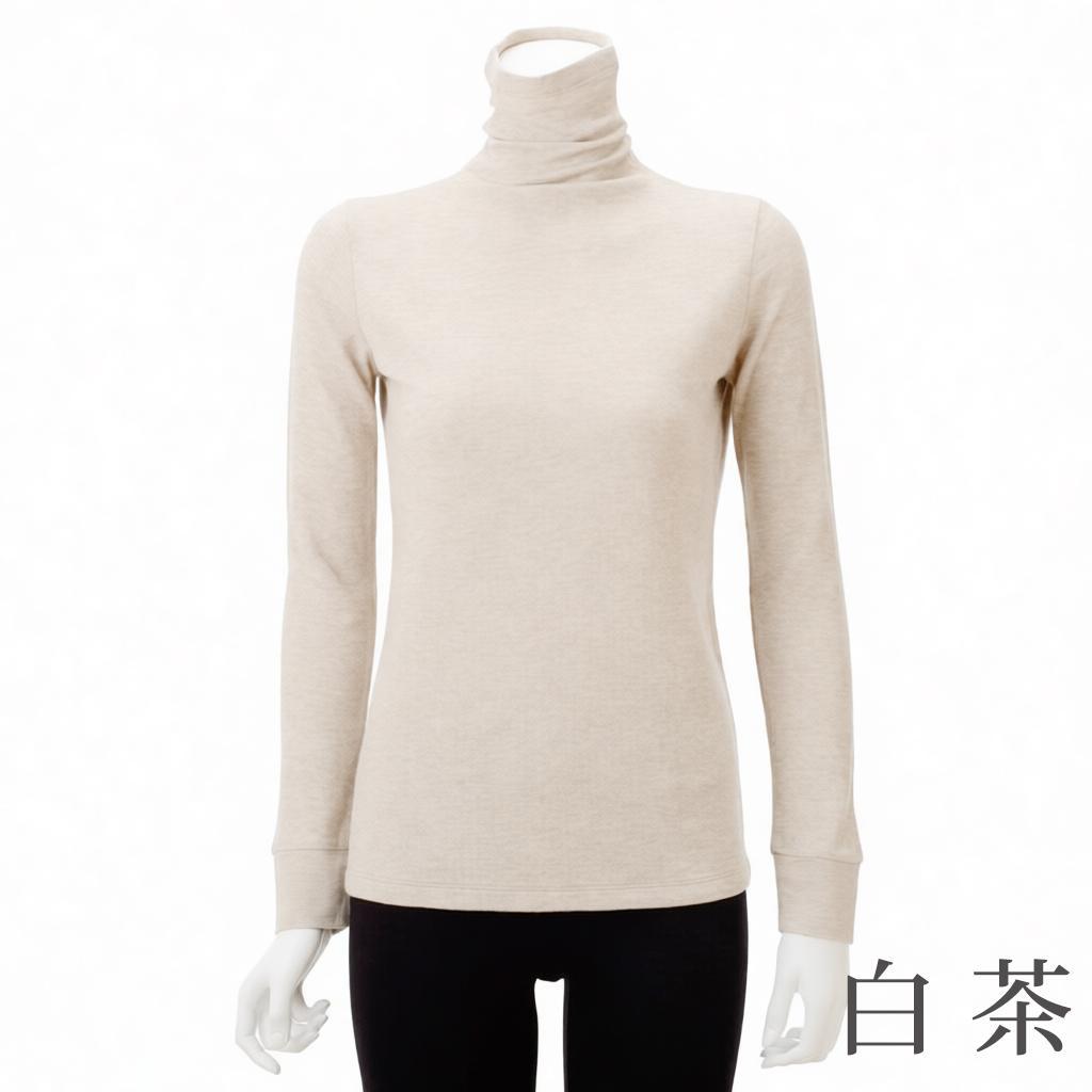 TAKEFU竹布 癒布長袖タートルネック（レディース） M〜L クリーム色 1枚