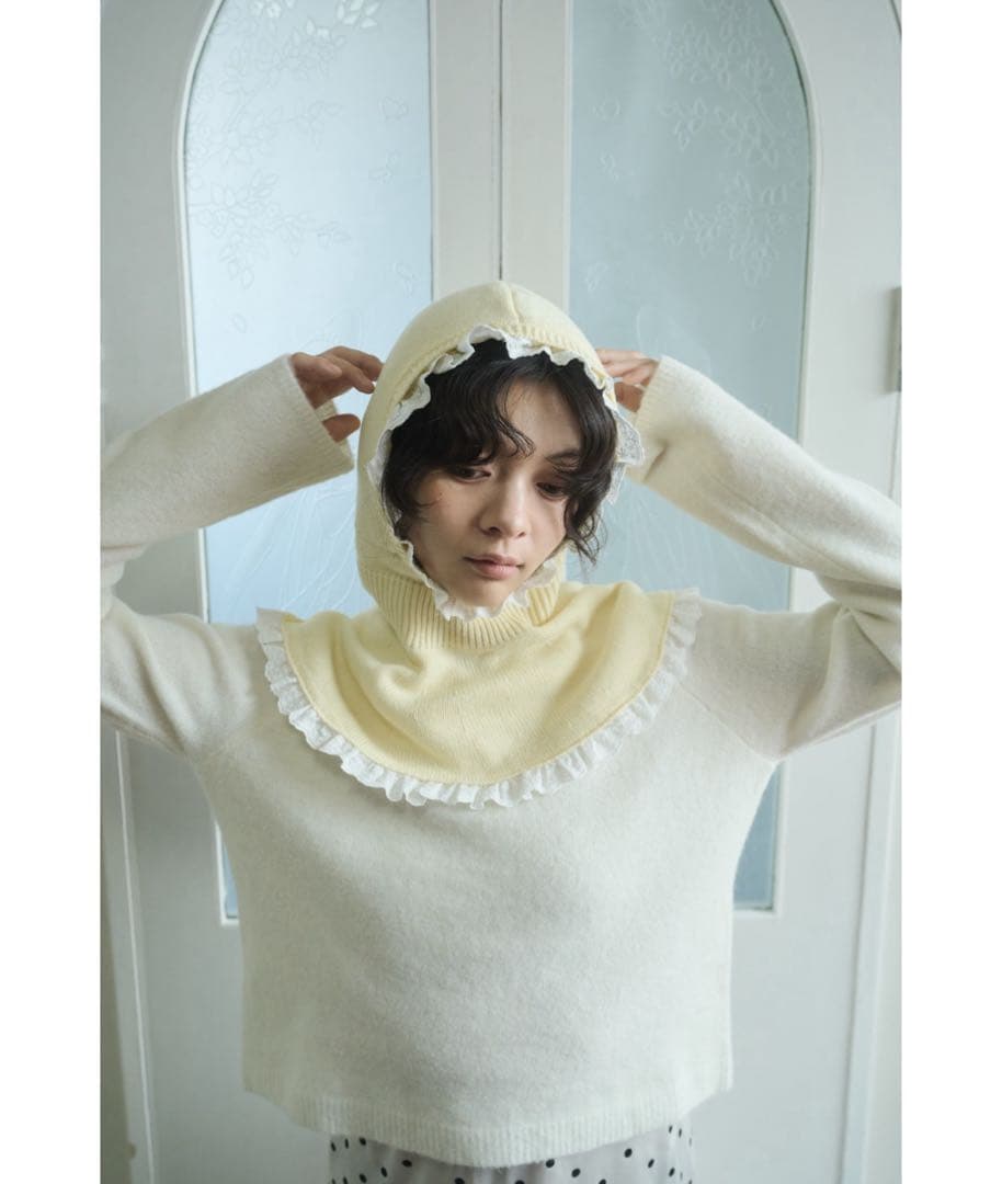 cotton lace frill balaclava バラクラバ つけ襟