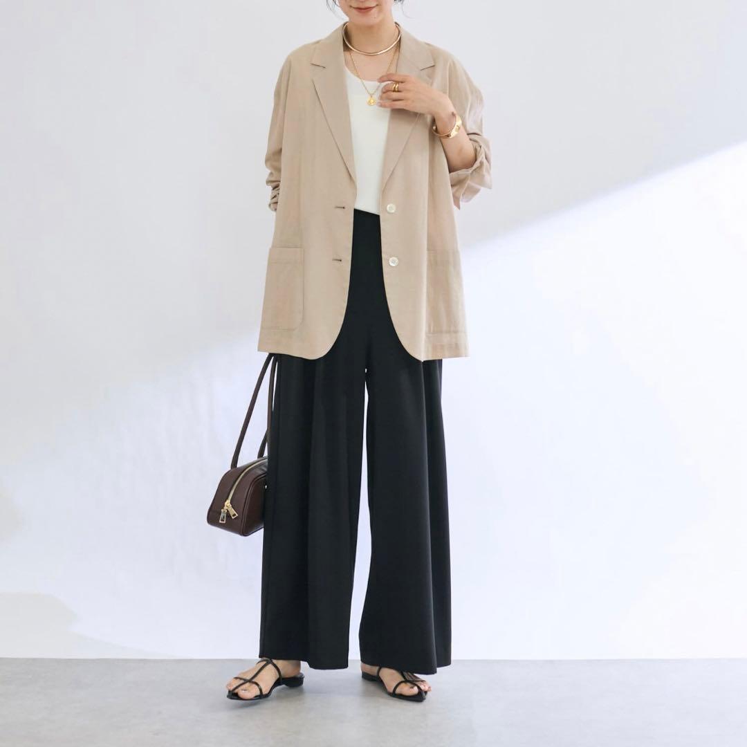 極美品　リブドロワ　リネン混　シアージャケット　2way