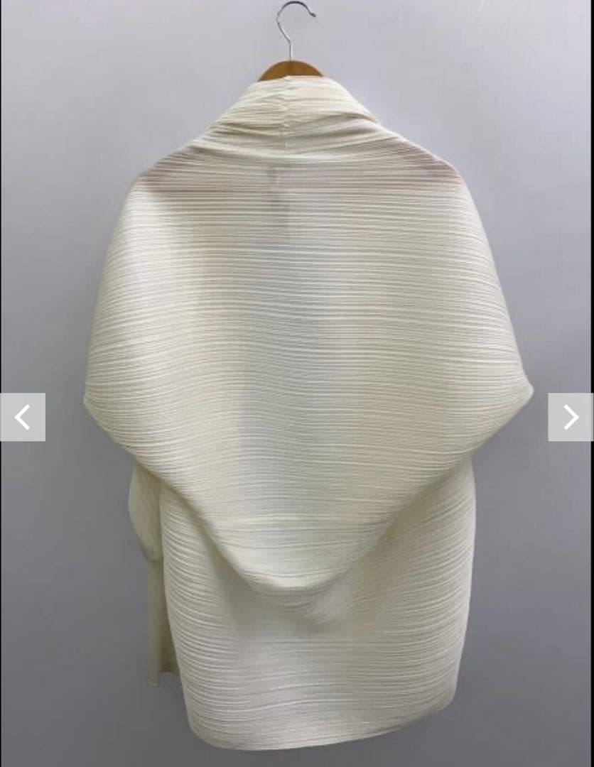 PLEATS PLEASE issey miyake ホワイト カーディガン