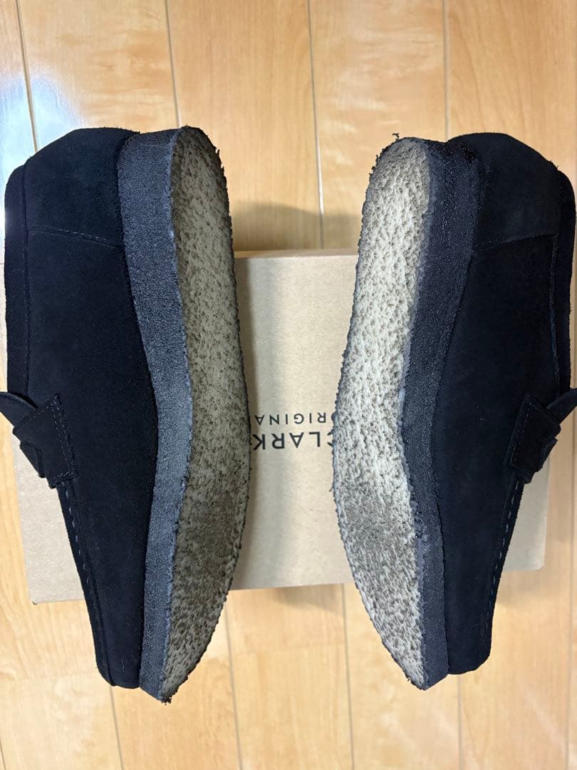Clarks ワラビーローファー　ブラックスエード25cm UK7