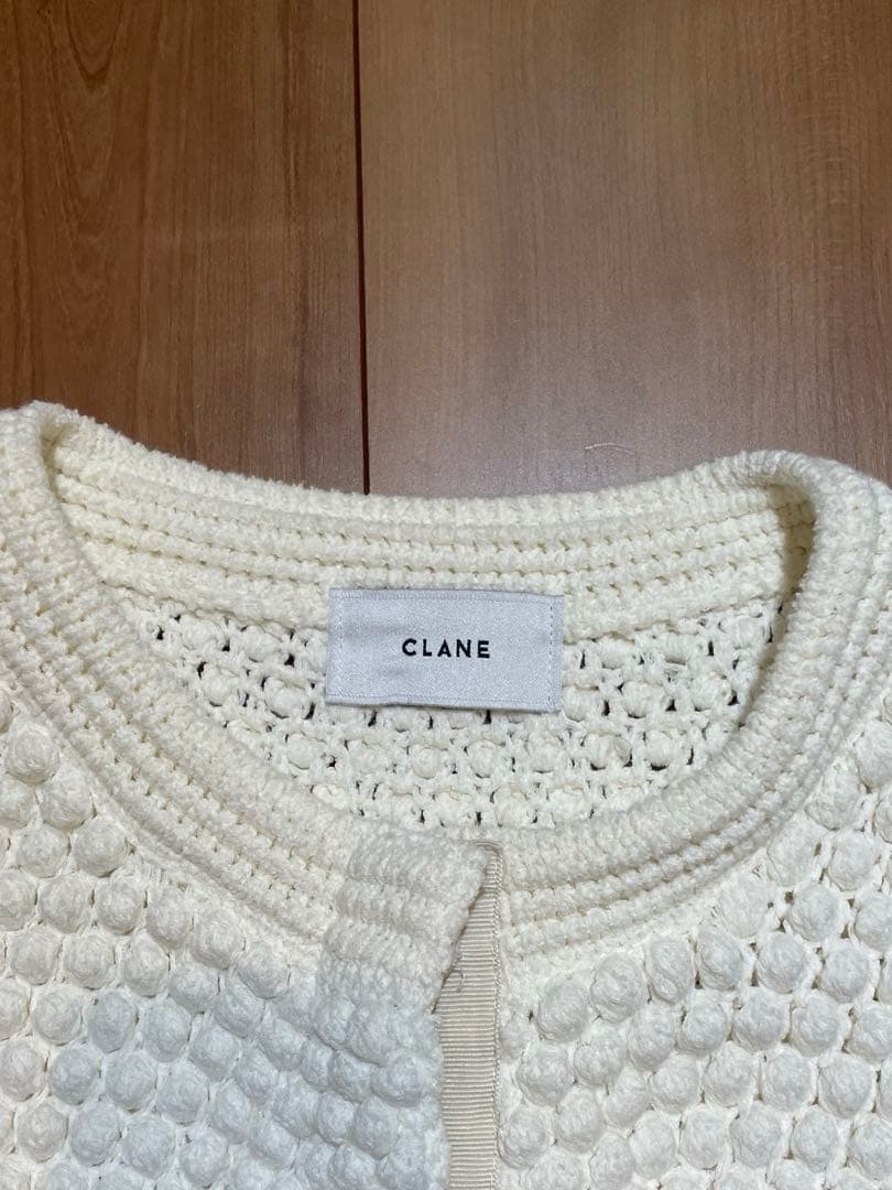 【CLANE/クラネ】3Dドット ハーフスリーブ ニットカーディガン