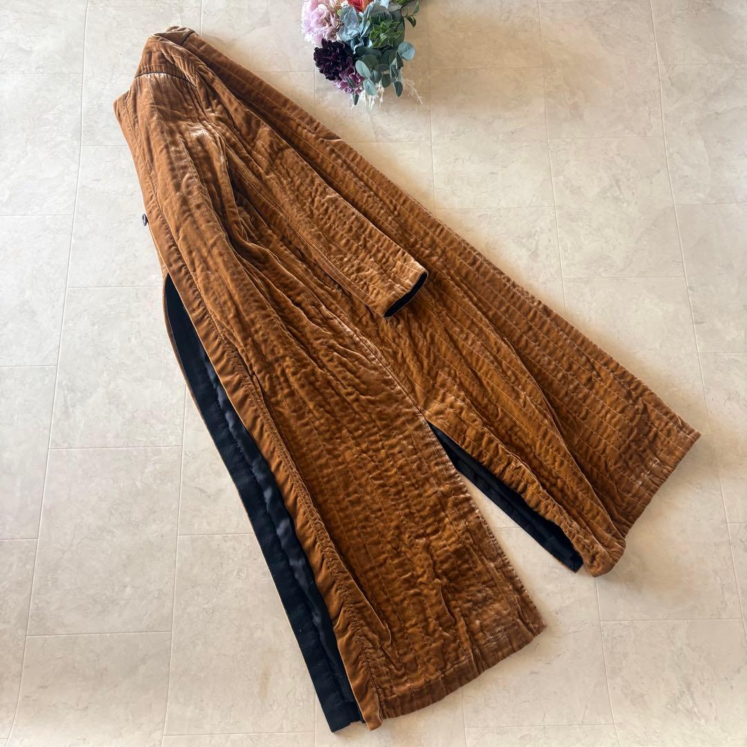 No.7-150 forte_forte ベルベットロングコート　キャメル　春物