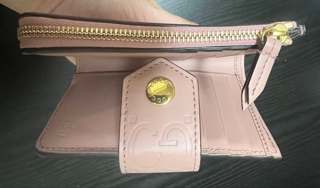 【超美品！限定価格】GUCCI グッチ　ミディアムウォレット　ピンク　二つ折り