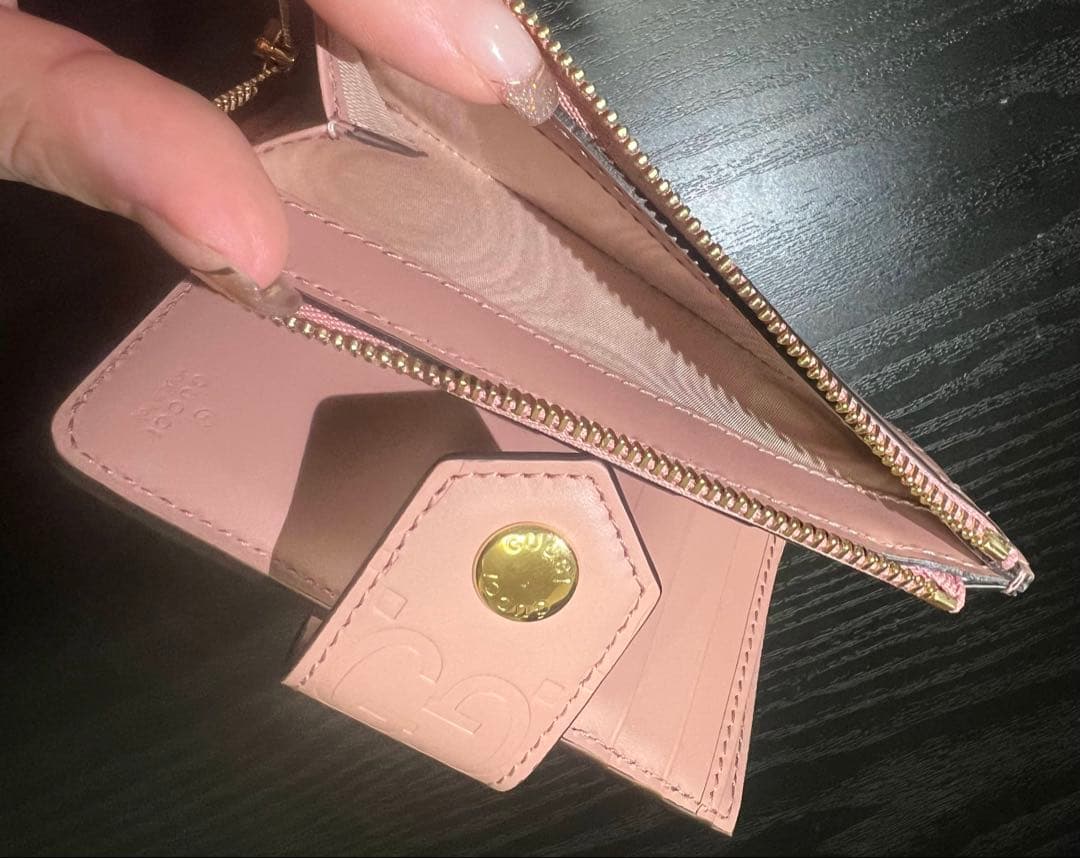 【超美品！限定価格】GUCCI グッチ　ミディアムウォレット　ピンク　二つ折り
