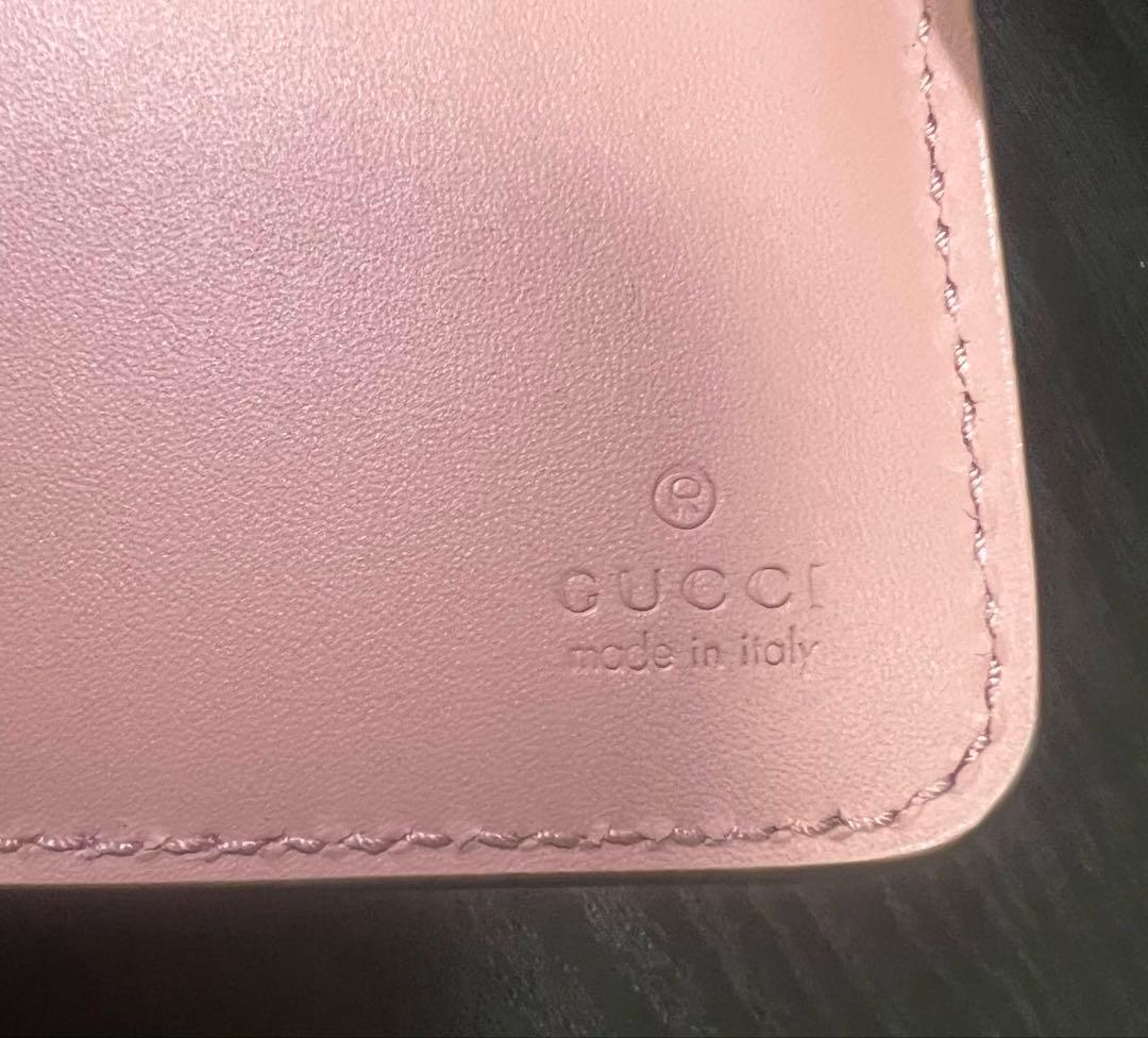 【超美品！限定価格】GUCCI グッチ　ミディアムウォレット　ピンク　二つ折り