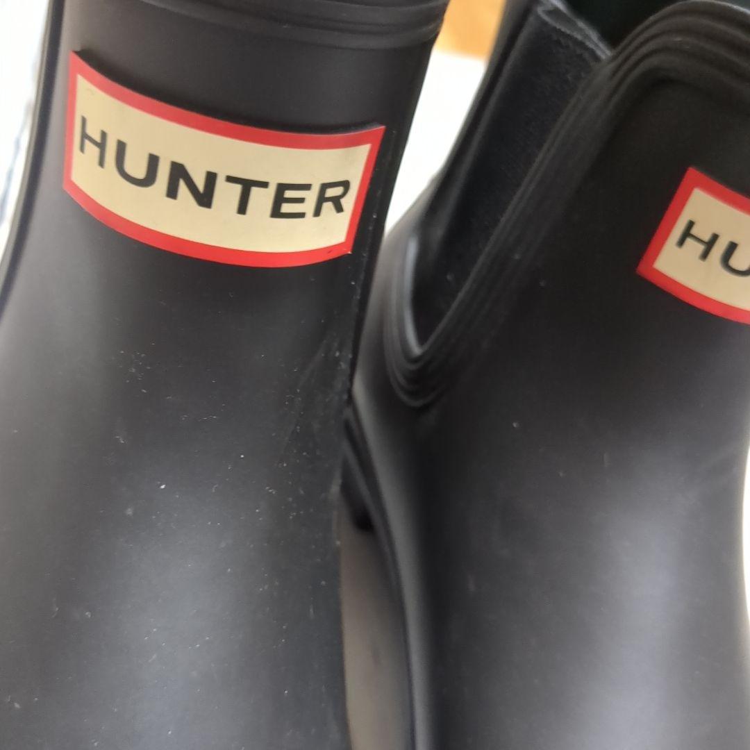 HUNTER ブラック ショートレインブーツ