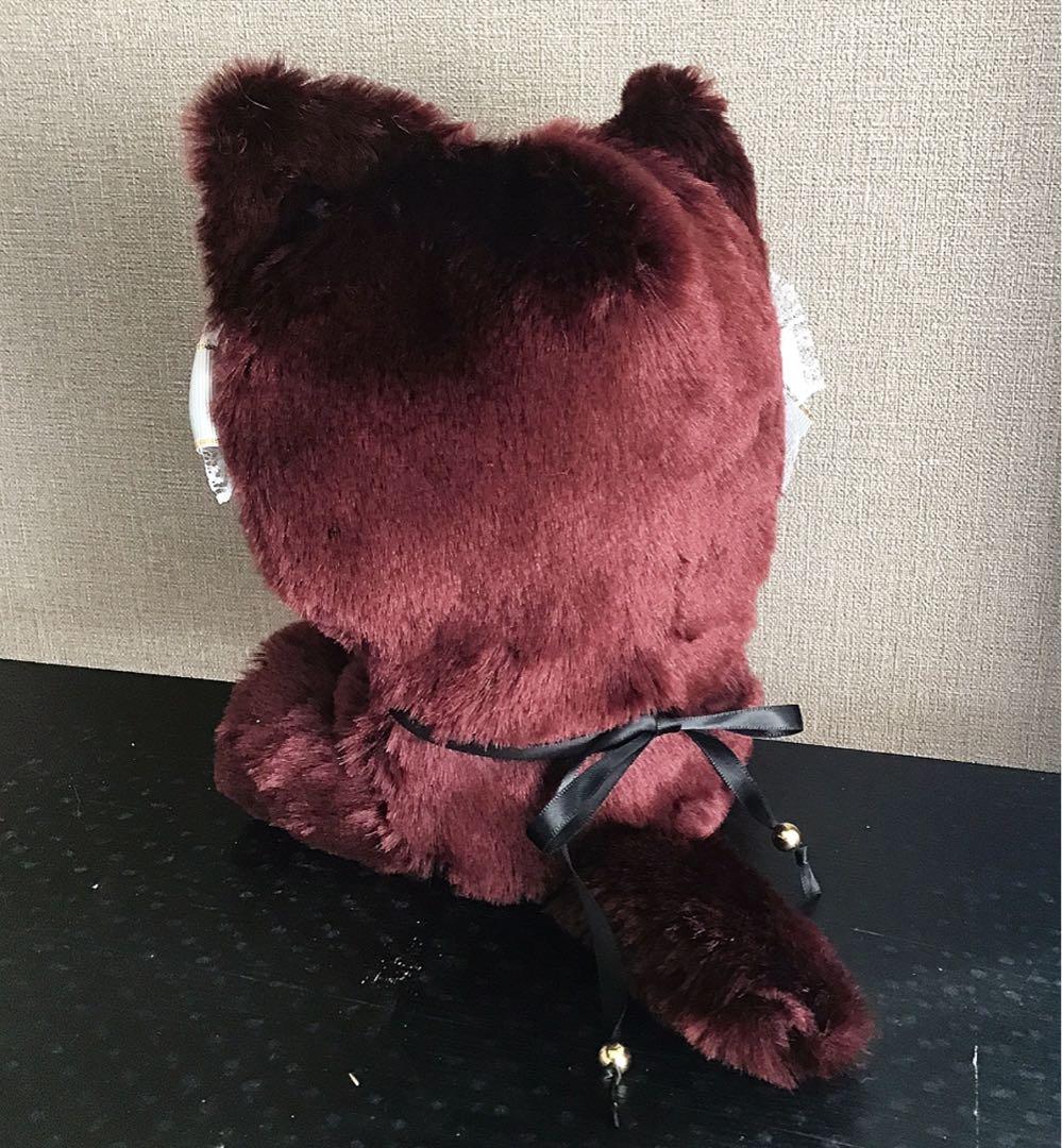 【124】猫　ワインブラウン　おすわり　ぬい服　16cm 着ぐるみ