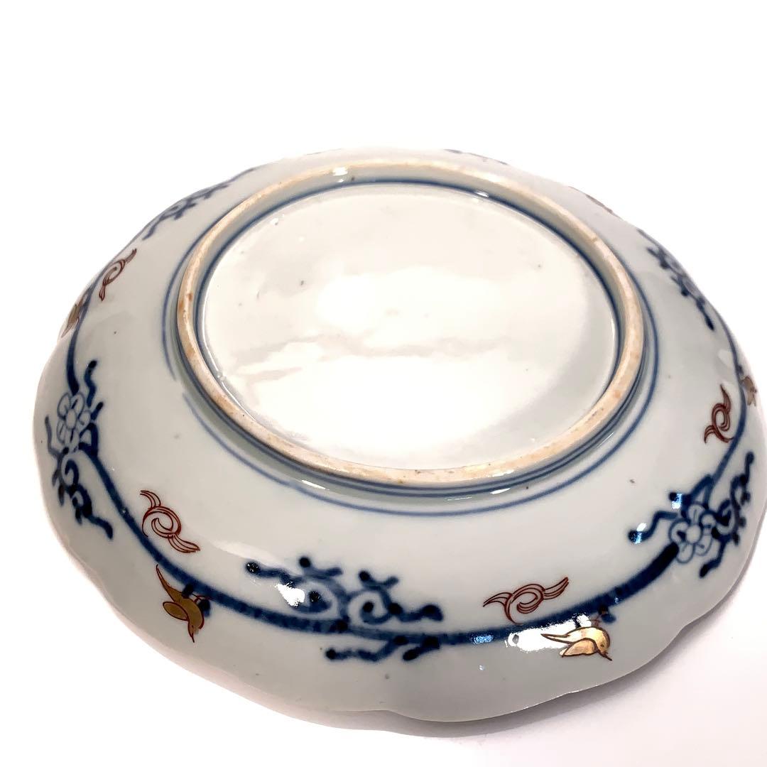 伊万里金襴手松竹梅と龍図七寸皿∅21㎝　骨董　古伊万里　R-0271w2ダS