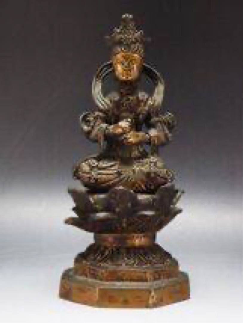 時代仏教美術　大日如来像　唐銅 銅器 彫刻 仏像 仏具 観音菩薩 文殊菩薩