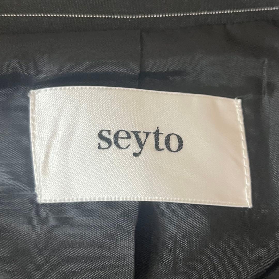 未使用タグ付 seyto ブロッキングカットアウトセミダブルテーラードジャケット