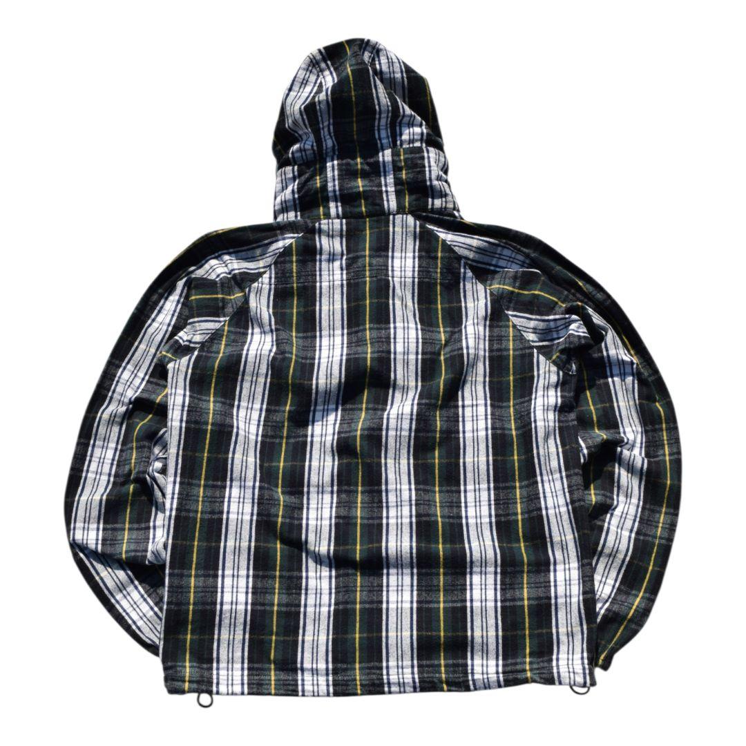 00s STUSSY ジップアップ フーデットジャケット フード チェック ネル
