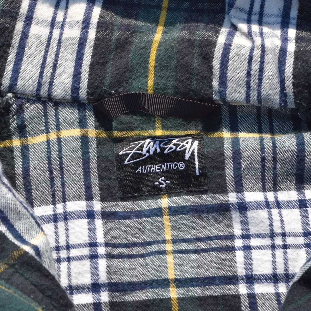 00s STUSSY ジップアップ フーデットジャケット フード チェック ネル
