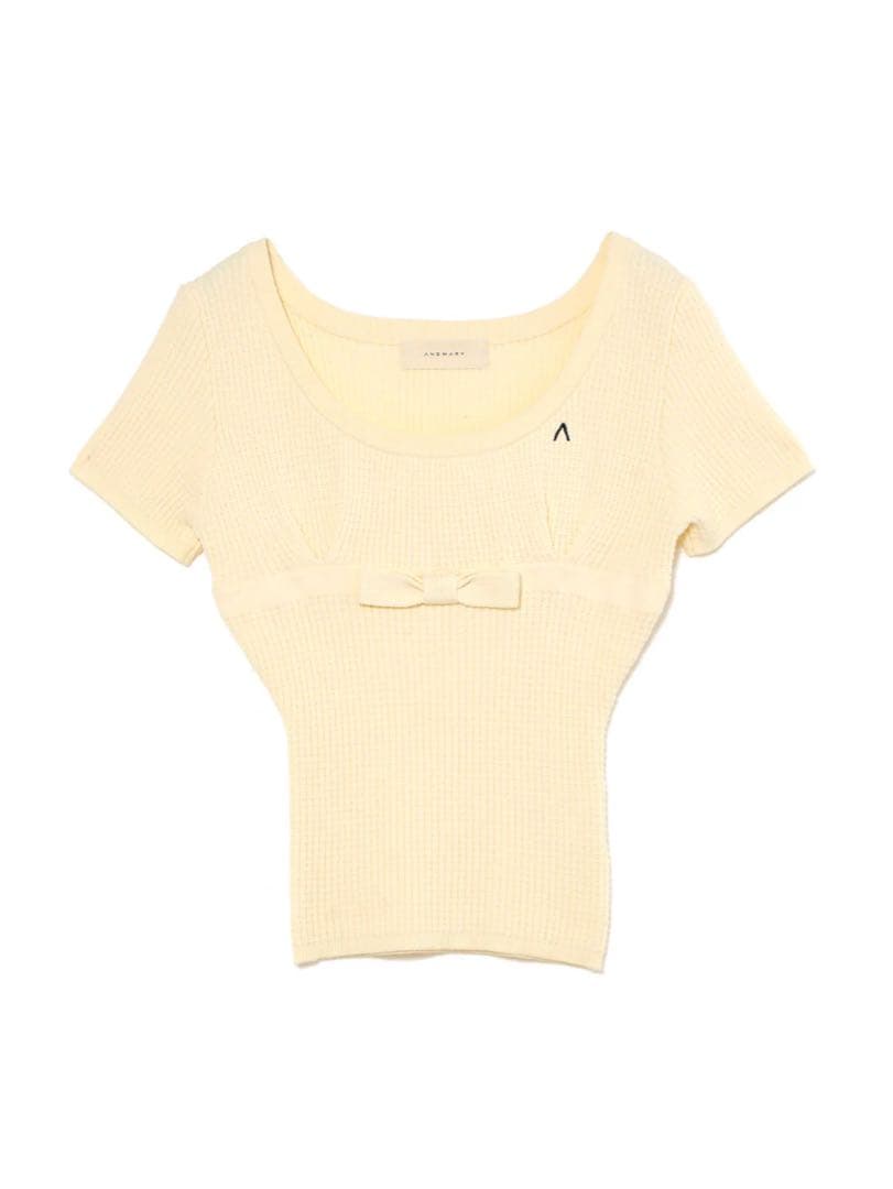 トップス Waffle ribbon tops