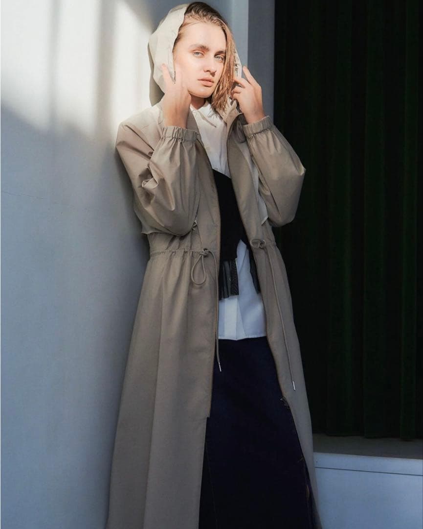 【新品・タグ付き】YECCA VECCA シアー MIX ロング ZIP コート