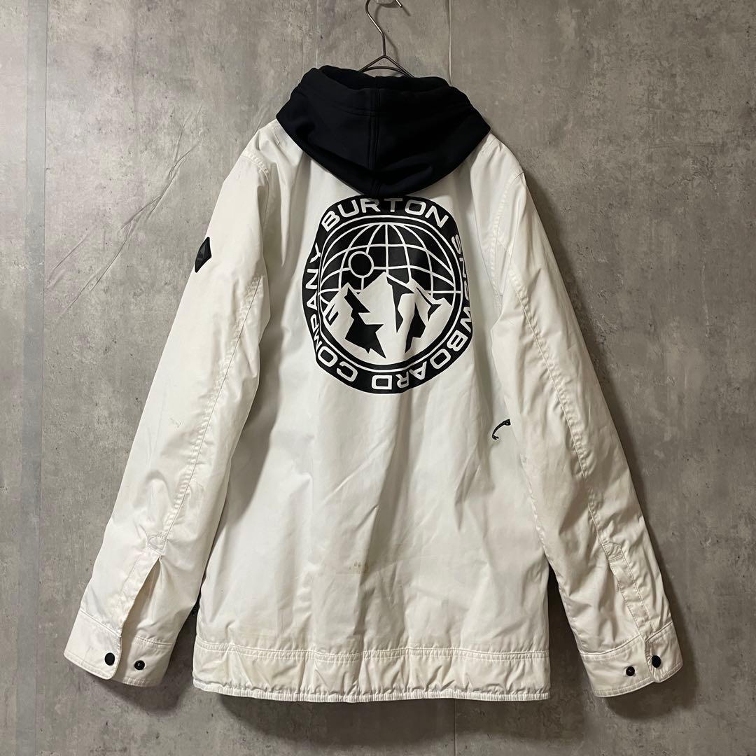 Burtonバートンスキーウェアスノーボードジャケットフード白ホワイト黒ブラック